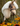 Plush hobby horse toy with a bridle standing among sunflowers
