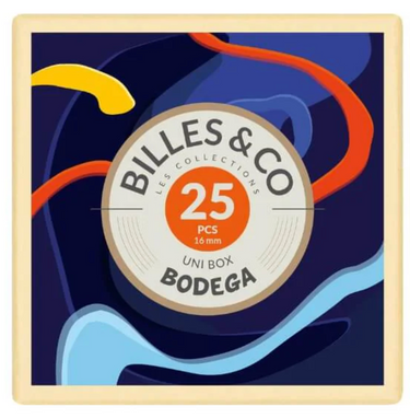 A box with the title Bodega on a white background 