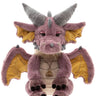 Charlie Bears Sorrel, a 32cm purple plush Firedrake dragon with horns, wings and a necklace