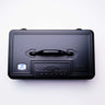 Black toolbox with a handle on a white background