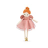 Moulin Roty Les fées Little Fairy Doll Viviane, 26 cm, with an orange velvet bun and a pink dress