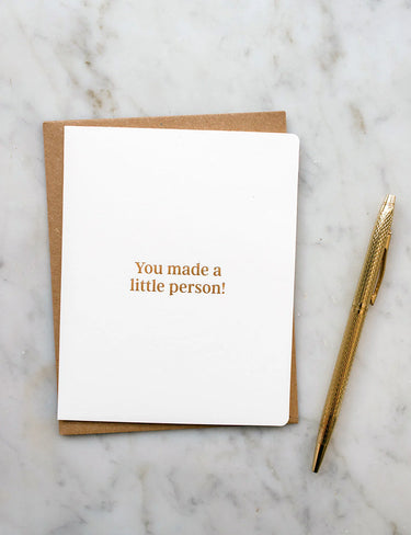 Bespoke Letterpress “You Made A Little Person” Baby Card