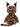 A plush toy shaped like a wild cat or lynx, shown from the back against a plain white background. The toy has a brown and black spotted fur pattern, with black-tipped ears featuring white inner sections.