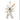 White Steiff teddy bear keychain with wings on a white background