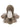 A plush stuffed animal toy shaped like a bird or duck, shown from the back on a plain white background. The toy has shaggy brown and beige fur with a white tail and white wing details.