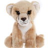 Plush toy lion cub on a white background