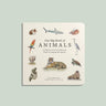 Book titled 'Our Big Book of Animals' with illustrations of various animals on a light green background, by Paige Tate & Co