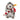 Plush hedgehog toy with a red and white striped scarf on a white background