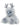 A plush toy of a light blue and white furry yeti with gray antlers and gray paws, shown against a plain white background.