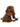 A brown plush woolly mammoth toy with long white tusks, photographed against a plain white background.