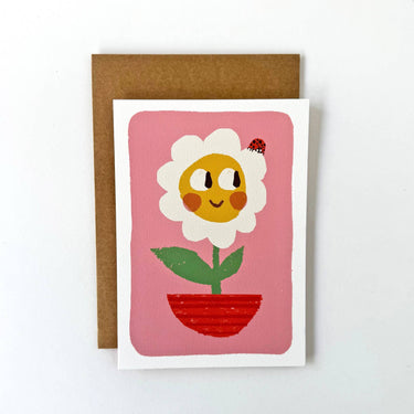 Florence Fry Card : Daisy Flower Pot Friend