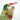 A colourful wooden dummy clip on a green cardboard card on a white background  