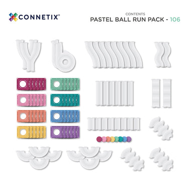 Connetix Pastel Ball Run Pack - 106 Piece