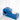 A blue ball launcher against a white background 