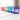 Row of colorful transparent connetix tiles on a light surface