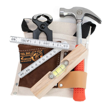 Tools and a tool belt on a white background 