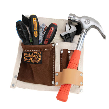 Tools and a toolbelt on a white background 