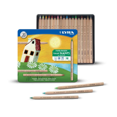 Lyra Color Giants Colored Pencils, 18 Assorted Colours in a Tin