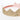 Gold glitter tiara with pink ribbon on a white background