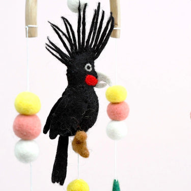 Tara Treasures Baby Cot Mobile - Palm Cockatoo Tropical
