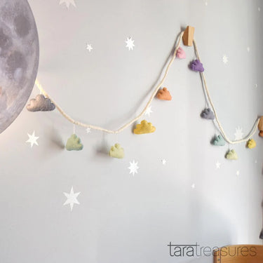 Tara Treasures Felt Cloud Garland, 3m
