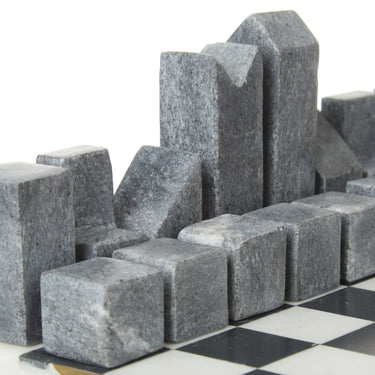 Amalfi Herman Marble Chess Board in Black & White