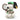 Plush Snoopy from peanuts in a green cap and tennis racket on a white background