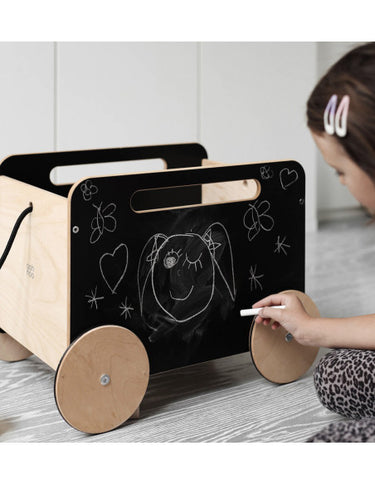 Ooh Noo Wooden Toy Box on Wheels